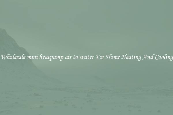 Wholesale mini heatpump air to water For Home Heating And Cooling