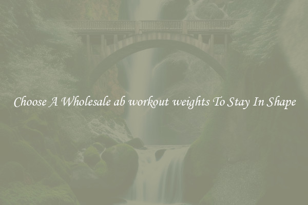 Choose A Wholesale ab workout weights To Stay In Shape