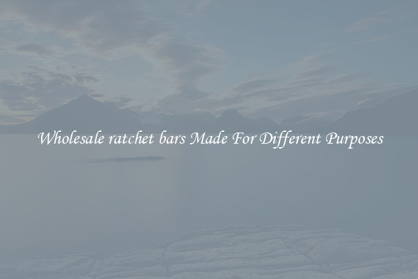 Wholesale ratchet bars Made For Different Purposes