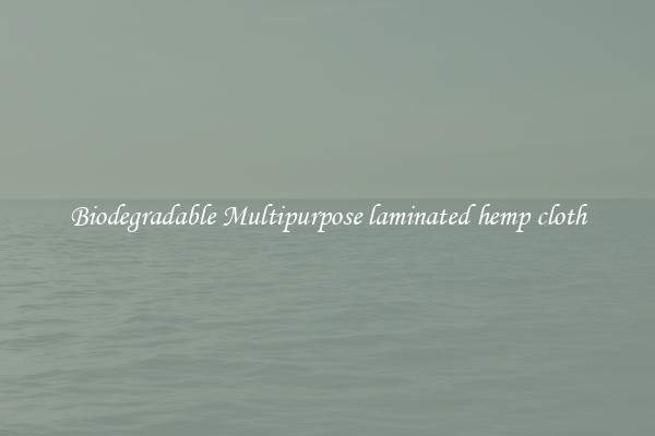 Biodegradable Multipurpose laminated hemp cloth