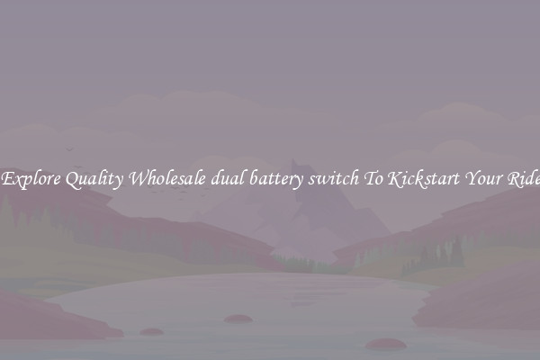 Explore Quality Wholesale dual battery switch To Kickstart Your Ride