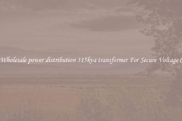 Get A Wholesale power distribution 315kva transformer For Secure Voltage Control