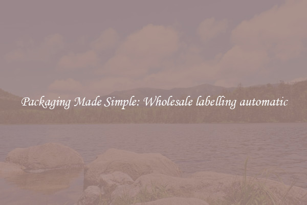 Packaging Made Simple: Wholesale labelling automatic