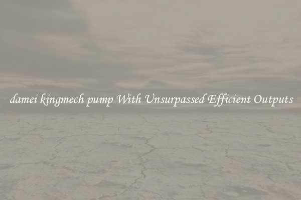 damei kingmech pump With Unsurpassed Efficient Outputs