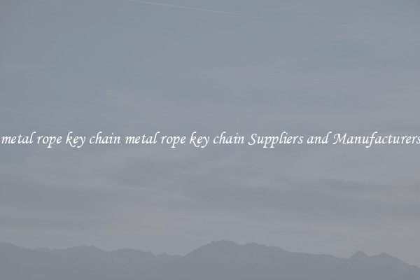 metal rope key chain metal rope key chain Suppliers and Manufacturers