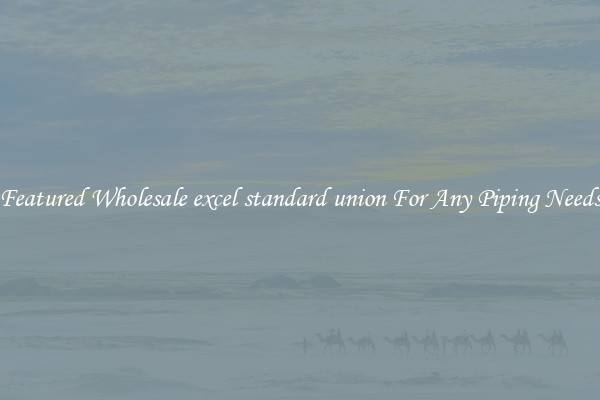 Featured Wholesale excel standard union For Any Piping Needs