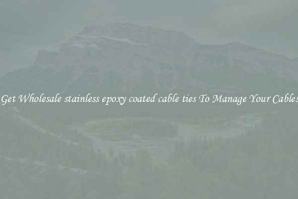 Get Wholesale stainless epoxy coated cable ties To Manage Your Cables